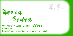 maria vidra business card